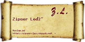 Zipser Leó névjegykártya
